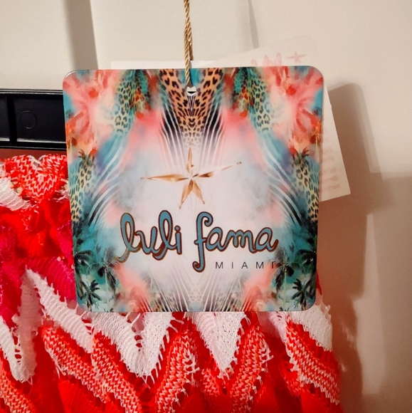 NWOT Luli Fama 3 Piece Triangle Halter Top + Bikini bottom + Pant Set - Picture 9 of 11